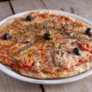 Sans gluten pizza en livraison de repas à domicile et click & collect avec LYON Eats